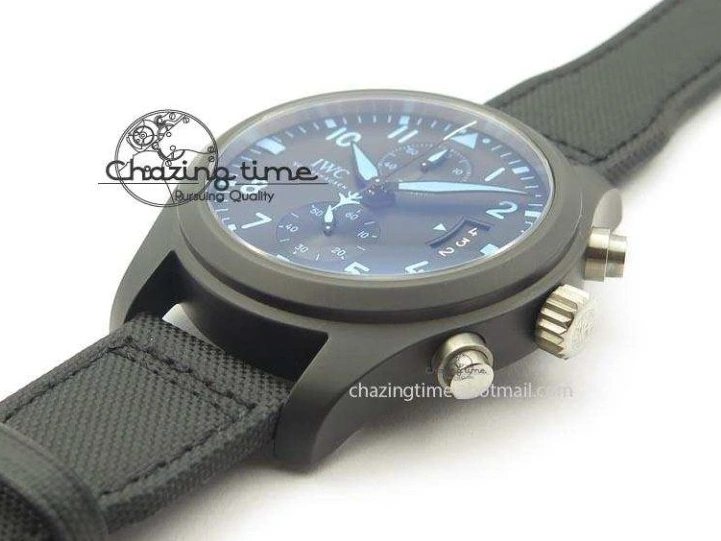 MIROTIME 0812 Pilot Chrono IW388003 Real Ceramic V6F 1:1 Best Edition On Black Nylon Strap A StreetReady 7284